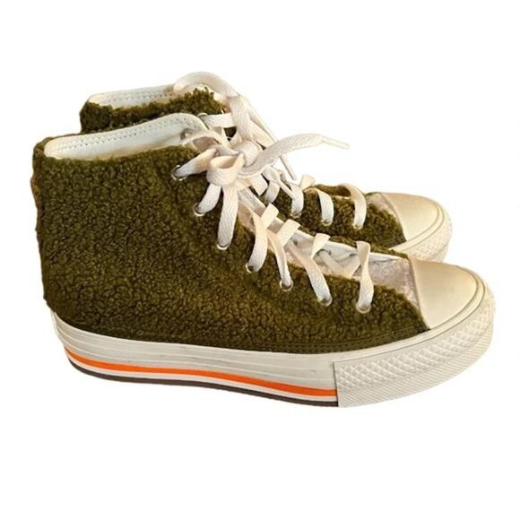Chuck Taylor Converse All Star Eva Platform High Dark Moss Size 5 youth … - Picture 2 of 12